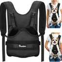 Pawaboo Pet Dog Front Carrier Backpacks, Legs Out Pet Carrier Backpack for Dogs, Adjustable Dog Chest Carriers Purse for Small Medium Dogs Hands Free for Travel Hiking Cycling Camping, M, Black