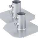 2 Pack Stationary Dock Bottom Pad,Stationary Dock Base Plate,Floating Dock Brackets Hardware for Foot Post Pipe Pole Leg,Support and Hold Docks & Prevent Sinking into Mud