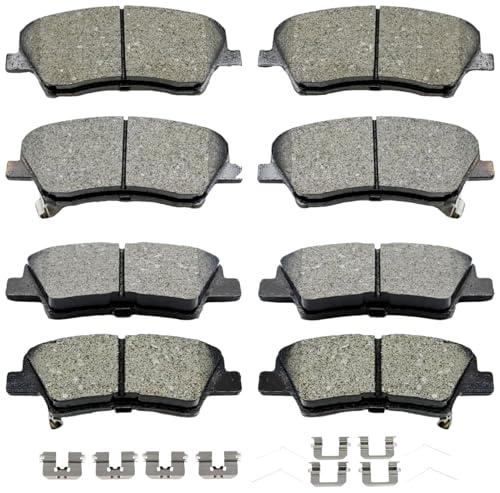D1912 D1812 Front Rear Ceramic Brake Pads With Clips Fit For 2017-2020 Hyundai Elantra, For 2017-2020 Hyundai Ioniq, For 2017-2022 Kia Niro