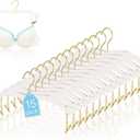 15 Pack Lingerie Hangers with Gold Metal Clips Bralettes Bikini Plastic Hangers for Bras Tank Tops Bralettes Dress Skirt Shorts Pants Women Clothing