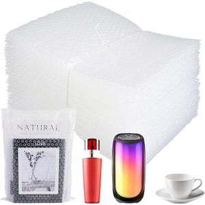 50 Pcs Clear Bubble Out Bag 8X10Inch, Bubble Pouches Wrap for Shipping, Double Walled Cushioning Bags for Moving, Packing and Extra Protecting Fragile Item