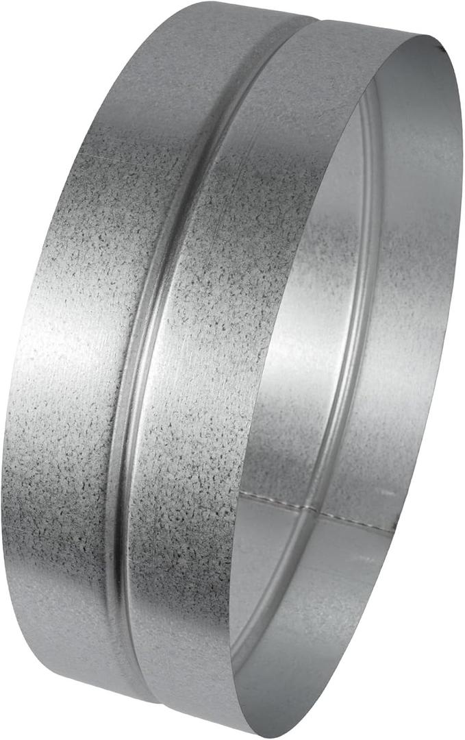 Vent Systems 12'' Inch Galvanized Steel Duct Connector - Round Ventilation Duct Extension - Metal Dryer Vent Coupler - Metal Hose Coupling - Dryer Pipe Connector Fittings - Inline HVAC Ducting Insert