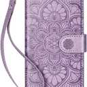 Wallet Case for iPhone 16,[RFID Blocking] 3 Card Holder Stand with Credit Card Slot PU Leather Magnetic Protective Flip Cover for iPhone 15 (Light Purple)