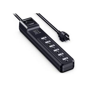 Amazon Basics Surge Protector Power Strip with 6 Outlets, 2 USB Ports, 1000 Joule, 6-Foot Cord Length, Black