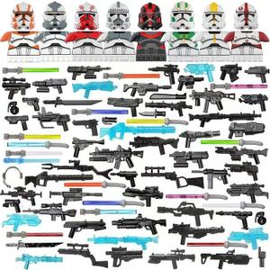 Military Minifigures Weapon Armor Kit for Star War Army Weapons and Accessories Set Compatile with Major Block Brands - 81pcs