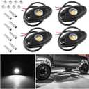 Rock Lights for Trucks, 4 Pods LED Rock Lights, IP67 Waterproof Neon Rock Lights Kits for Pickup ATV Off Road SUV, High Brightness Multifunction Underglow Lighting Glow Trail Rig Lamp (White)