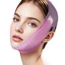 V-Line Sculpting Face Mask Silicone Chin Strap for Jawline Tightening & Double Chin Reduction (23-27 Inches) (Rosy Pink)