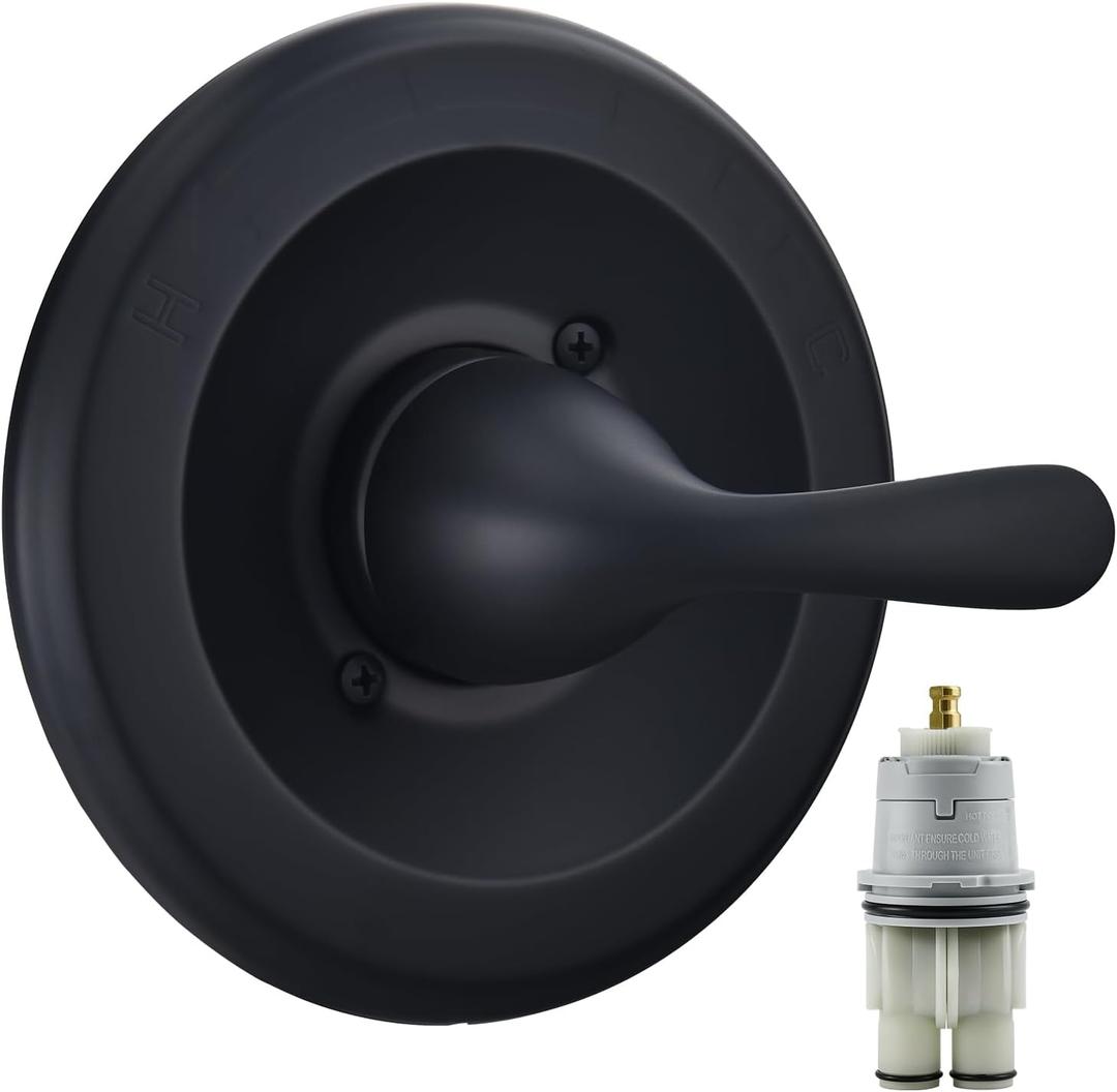 13020 Shower Trim Kit Replacement for Delta Classic 13 Series Single-Function Trim Kit, Matte Black Shower Handle Compatible with R10000 Rough-In Valve (Includes RP46074 Valve Cartridge)