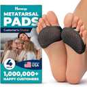 Homergy Metatarsal Foot Pads - Soft Gel Ball of Foot Cushions for Pain Relief, Ultra-Thin Sleeve Design, Stays in Place, Breathable & Reusable - Fits Heels, Flats, Sneakers (4 Pads / 2 Pairs) 2 Pieces Missing