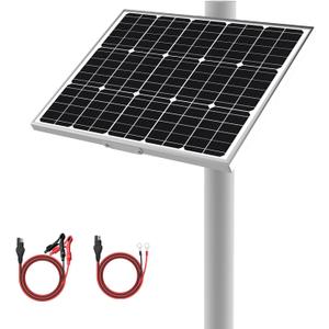 12V 30W Solar Battery Trickle Charger & Maintainer - Waterproof 30 Watt Solar Panel Built-in Ultra Smart MPPT Charge Controller + Adjustable Pole Mount Brackets for Pole Dia 1.5-3.0inch/40-80mm, BC-30W-PM PRO