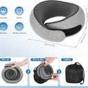 Travel Pillows for Airplanes, Memory Foam Travel Neck Pillow Airplane with Eye Mask, Compact and Ergonomic Design Neck Pillow for Travel, Car Rides, Offices, and Home Use (Gray)