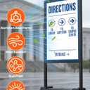 GUOHONG 24x36 Inch Outdoor Sign Holder Stand, Heavy Duty Poster Stand with Water Base & Wheels, Aluminum Alloy Pavement Curb Sidewalk Sign for Restaurant, Trade Show, Business (Frame Only)