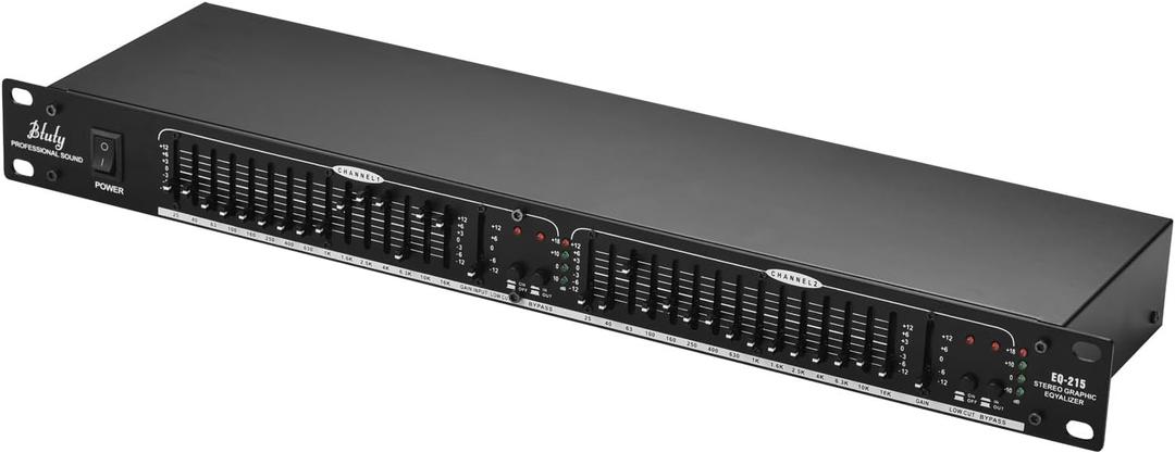 Audio Equalizer EQ-215 Dual Channel 15-Band Equalizer 1U Rack Mount 2-channel Stereo Graphic Equalizer Stereo Equalizer Graphic Equalizer