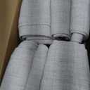 MIULEE Pinch Pleated Thick Linen Curtains 90 Inch 4 Panels Set Back Tab Memory Trained Pinch Pleat Semi Sheer Light Filtering Privacy Curtain Let Light in Window Drapes for Living Room Bedroom Natural