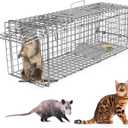 23.3x7.24x7.72Foldable Humane Live Animal Trap Cage Cat Trap Catch Release Live Animal Rodent Cage for Indoor Outdoorfor Small Rabbit Squirrel Groundhogs Mole Gopher Cat