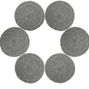 Topotdor Round Placemats Heat-Resistant Stain Resistant Anti-Skid Washable Polyproplene Table Mats Placemats (Set of 6, Braided-Gray)