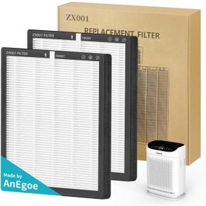Replacement HEPA Filters Compatible with AnEgoe ZX001 Air Purifier,3 Stage H13 True HEPA Filter for Air Purifiers for Home Large Room up to 2500Ft,Air Cleaner Filter,2 Pack