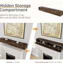 FINOSEN 72inch Fireplace Mantel Shelf with Hidden Storage MDF Wood Wall-Mounted Shelf, Farmhouse Floating Mantel for Fireplace or Living Room, DIY Assembly Required,Brown (72Lx8Dx7H)