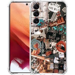 Western Cowboy Cowgirl Case Compatible with Galaxy A14,Retro Country Art Collage,Trendy Soft Bumper TPU Case for Samsung Galaxy A14