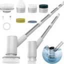 AIRROBO Electric Spin Scrubber, Cordless Electric Scrubber for Cleaning, 300 Mins Runtime, 6 Brush Heads, 47" Adjustable Handle, IPX7 Waterproof for Bathroom, Kitchen, Floors, Tiles, Car Cleaning