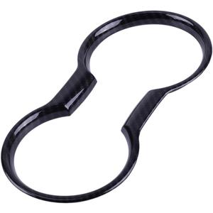 beler Carbon Fiber ABS Rear Water Cup Holder Panel Cover Fit For Ford Mustang 2015-2018