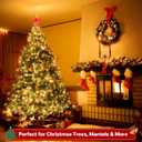 FairyGlim Christmas Lights Outdoor 100LED 33FT, Green Wire Connectable Christmas String Lights | 8 Modes Twinkle Fairy Lights Plug in with Timer, for Indoor Outside Xmas Trees Garden Party, Warm White