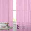 OWENIE Sheer Pink Curtains, Sheer Curtains 84 inch Length 2 Panels Set, Rod Pocket Voile Fimly Sheer Drapes for Living Room/Bedroom, 2pcs, Each 42" W x 84" L
