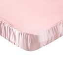 Knlpruhk Silk Fitted Crib Sheet 28" x 52" Surface (100% Pure Mulberry Silk) 9" Deep Pocket (Satin) for Baby Hair 19 Momme 6A High Grade Fibers Ultra Soft Smooth Breathable Pink