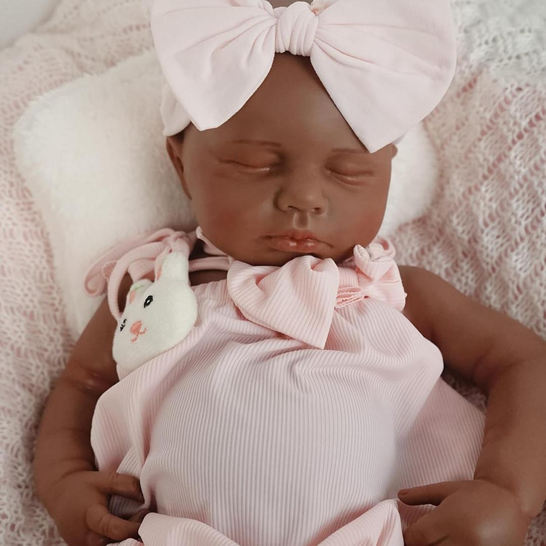 Reborn Baby Dolls That Lifelike -18.5 inch Full Body Silicone Sleeping Baby Girl Handmade Face Realistic Body Details for Children Gift