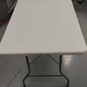 Set of 2 Folding Table 6 FT Lightweight Camping Table Portable Plastic Rectangular Outdoor Dining Table Steel Legs Fold-in-Half with Carrying Handle for Indoor,Picnic,Party,Wedding,Events(White)