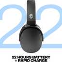 Skullcandy Hesh ANC Wireless Over-Ear Bluetooth Headphones, Active Noise Cancelling, Up to 22 Hrs Battery, Foldable Lightweight Design, Microphone for iPhone Android - True Black