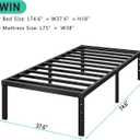 HLIPHA Metal Platform Bed Frame 14 Inch Tall Bed No Box Spring Needed,Twin Size Bed with Sturdy Slat Support,Easy to Assemble,Black