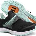 Women's Indoor and Outdoor Cycling Shoes - Comfortable and Breathable - Compatible With SPD Cleats (10, Black-Green)