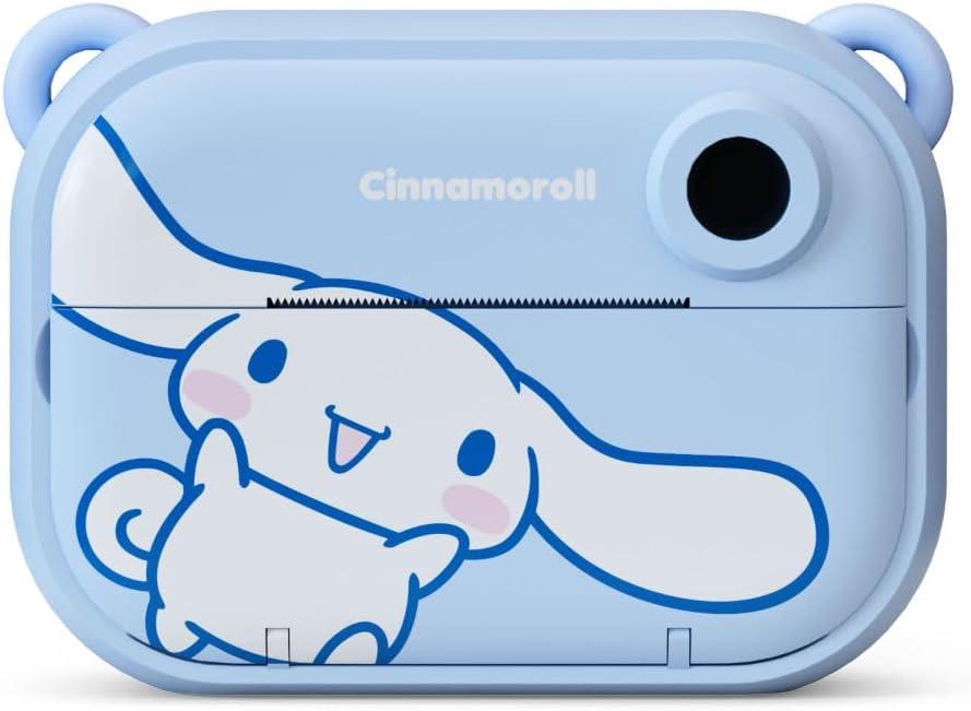 Cinnamoroll Instant Print Kids Digital Camera & Video Camcorder with Selfie Camera by Kidamento, Scavenger Hunt Momento Book, 32GB Memory Card - Model P Cinnamoroll