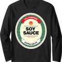 Soy Sauce Funny Halloween Costume Long Sleeve T-Shirt Size L