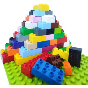 Building Blocks Set for Kids with Baseplate Big Building Bricks 101Pcs Classic Bulk Sensory Toy for Kids Toddlers Boys Girls 15 Random Colors Birthday Gift Compatible with Lego All Major Brand (101pieces)