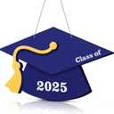 Yousoontic 2025 Graduation Door Sign Wooden Graduation Party Decorations Cap Ornament with Tassel Photo Booth Props Wood Congrats Grad Sign for Porch Wall Door(Blue)