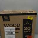 ZOBER Black Wooden Hangers - Heavy Duty, Non Slip Wood Hangers for Coats, Jackets, Suits, & Pants - Coat Hangers for Closet W/Bar and Notches 20 Pack