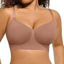 Women's Wireless Seamless Bras No Underwire Stretch Adjustable Bralettes Comfortable Soft Everyday Bra, Nude M
