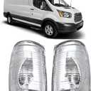 Side Mirror Indicator Light Covers Fit For Ford Transit T150 250 350 2015 2016 2017 2018 2019 2020 2021 MK8,Left&Right