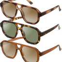 livho Trendy Polarized Square Aviator Sunglasses Women Men Square Eyewear Frame, Retro Sun Glasses for Women Men 2025 Shades
 8 Pack