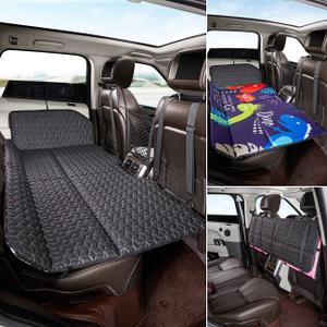 ABE Non-Inflatable Car Bed Mattress,Double-Sided Folding,Portable Back Seat, Travel Camping Mattress for Sleeping(Dinosaur World), for SUV (Blue)