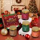 Christmas Candle Set,4Pack Scented Candles Holiday Candle Gifts,Soy Wax Candles Home Christmas Decoration, Xmas Gift Candle for Women and Men - Scents of Christmas EVE Gifts