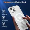 3 x WRJ for iPhone 15 Case, Slim Translucent Matte Magnetic Case for Women Men [Compatible with Magsafe][Enhanced Camera Protection] Anti-Fingerprints Shockproof Cover with Screen Protector-Transparent