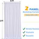 12ft x 10ft White Backdrop Curtains for Parties, Wrinkle Free 2 Panels Photo Backdrop Drapes Back Drop Cloth for Wedding Birthday Photography Background Decor