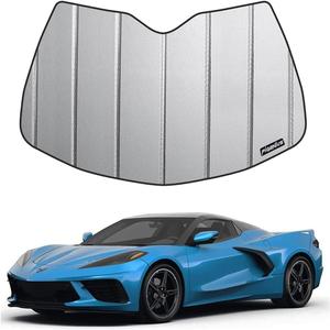 Car Windshield Sun Shade fits 2020-2024 Chevrolet Corvette C8,Deluxe Front Windshield Sunshade,6 Layers Sun Shield,Accordion Fold