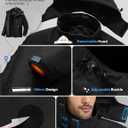 ASPO Men's Waterproof Ski Jacket Winter Warm Snow Coat Fleece lined Snowboard Hooded Mountain Windbreaker Raincoat Hiking (L)