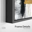 3D Textured Black and White Abstract Wall Art with Gold Foil for Living Room, Framed 3 Pcs Hand Painted Oil Paintings for Office, Large Luxury Wall Decor for Bedroom 16 * 24 Inch, 16"x24"x3