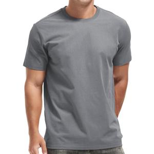 VEIISAR Men's Crew Neck T Shirt - Fitted Elastic Tees Fresh Print Tshirts - Pattern & Color 20+ (Gray, S)