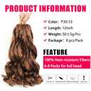 French Curl Braiding Hair 12 Inch Curly Braiding Hair 8 Packs Pre Stretched French Curl Braids Loose Wavy Synthetic Hair Extensions for Black Women (12 inch 8 packs P30/33)